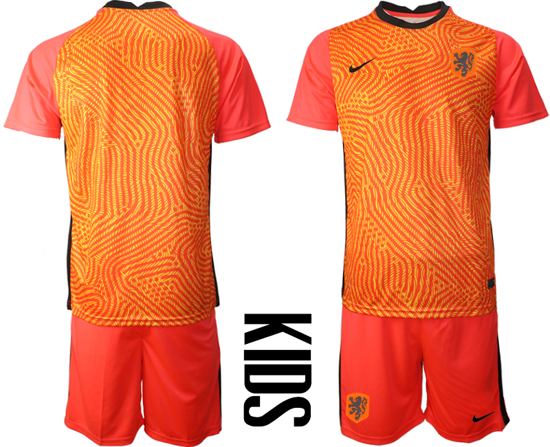 2021 European Cup Netherlands red goalkeeper Youth soccer jerseys